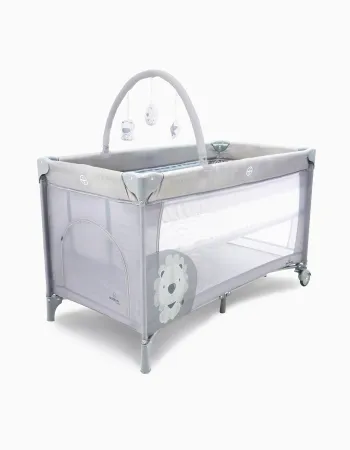 Travel Bed Duo Baby Lion Grey Asalvo