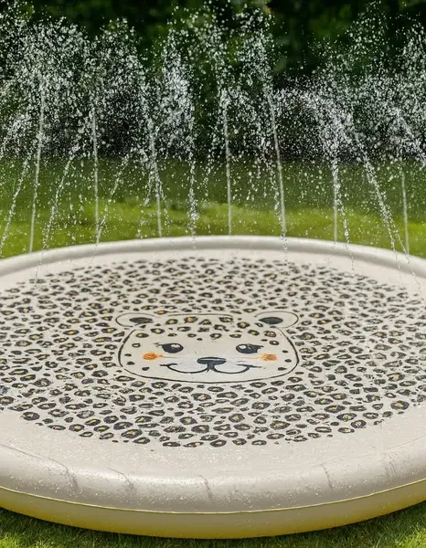Swim Essentials Sprinkler Mat Beige Leopard 150cm