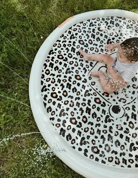 Swim Essentials Sprinkler Mat Beige Leopard 150cm