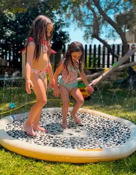 Swim Essentials Sprinkler Mat Beige Leopard 150cm