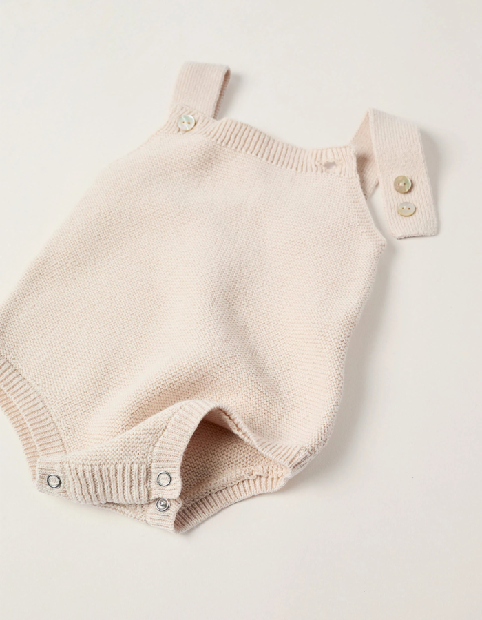4-Piece Knitted Set in Cotton for Newborn's, Beige