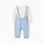 Striped bodysuit + trousers for newborn boys, white/green/blue