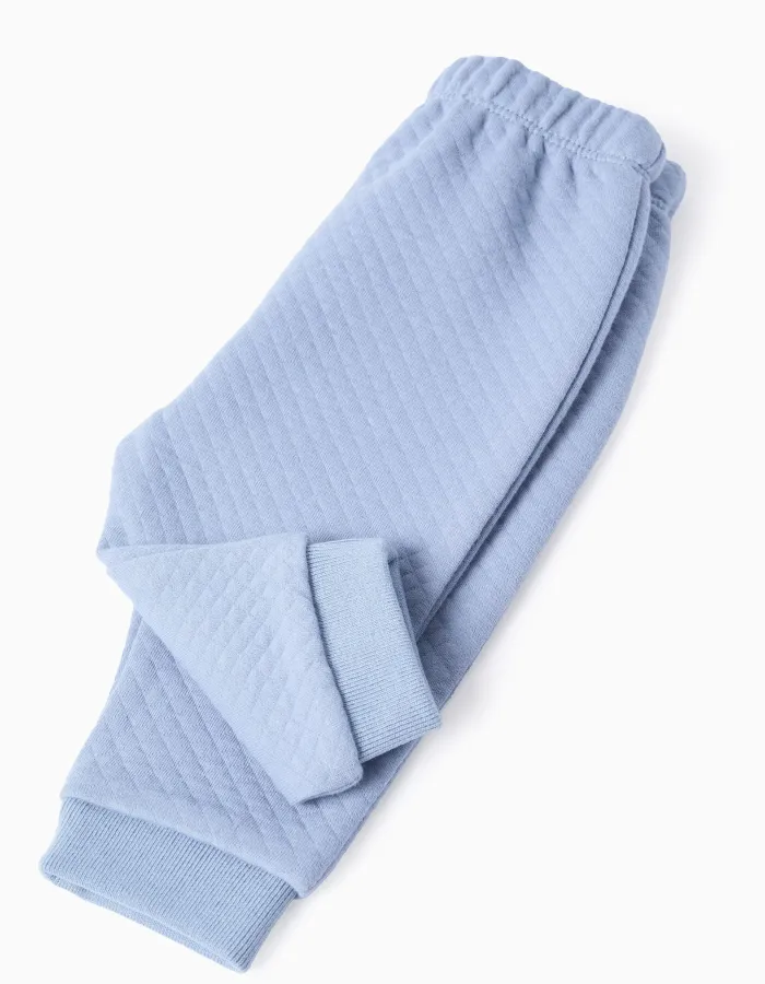 Quilted set of jacket + trousers for newborn boys, blue