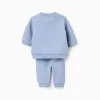 Quilted set of jacket + trousers for newborn boys, blue