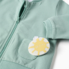 Cotton jacket + trousers with motif for new-borns boys, light green