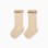 Ribbed High Socks with Crochet for Baby Girls, Beige