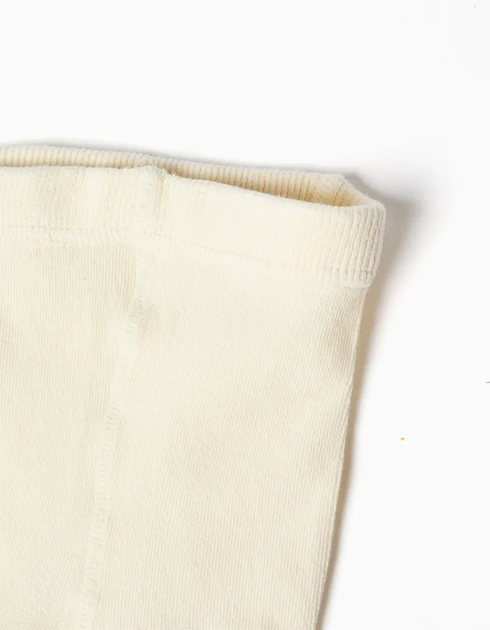 Anti-pilling ribbed knitted tights for babies, light beige