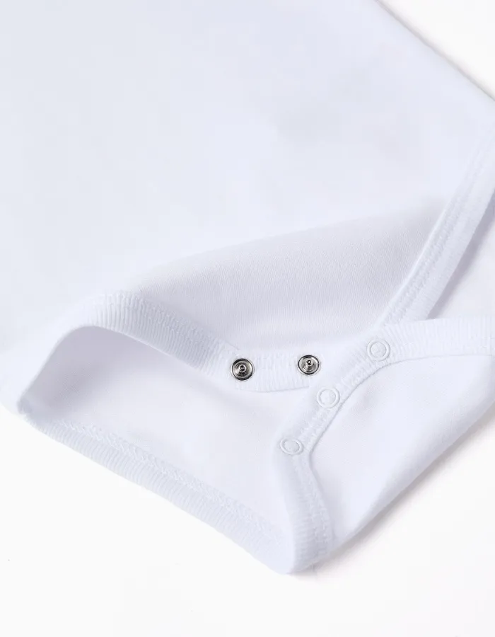 Pack of 4 plain sleeveless bodysuits for newborns and babies, white