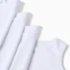 Pack of 4 plain sleeveless bodysuits for newborns and babies, white