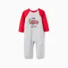 Footless babygrow with Cars print for newborn and baby boys, grey/red