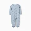 Cotton footless babygrow with Mickey for newborn and baby boys, blue