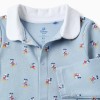 Cotton footless babygrow with Mickey for newborn and baby boys, blue