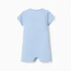 Cotton romper with crocodile print for newborn and baby boys, blue