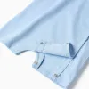 Cotton romper with crocodile print for newborn and baby boys, blue