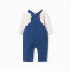 Striped bodysuit + jumpsuit for newborn girls, white/pink/blue