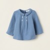 Bambula Cotton Blouse for Newborns, Blue