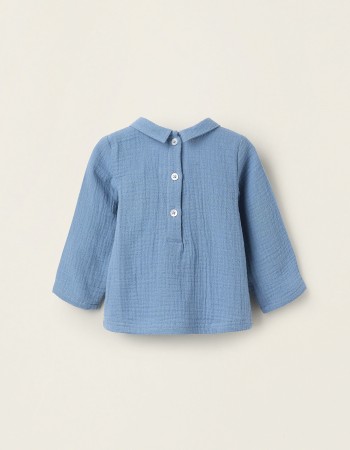 Bambula Cotton Blouse for Newborns, Blue