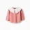 Knitted Jumper with Maxi Collar for Newborn Girls, Pink/White