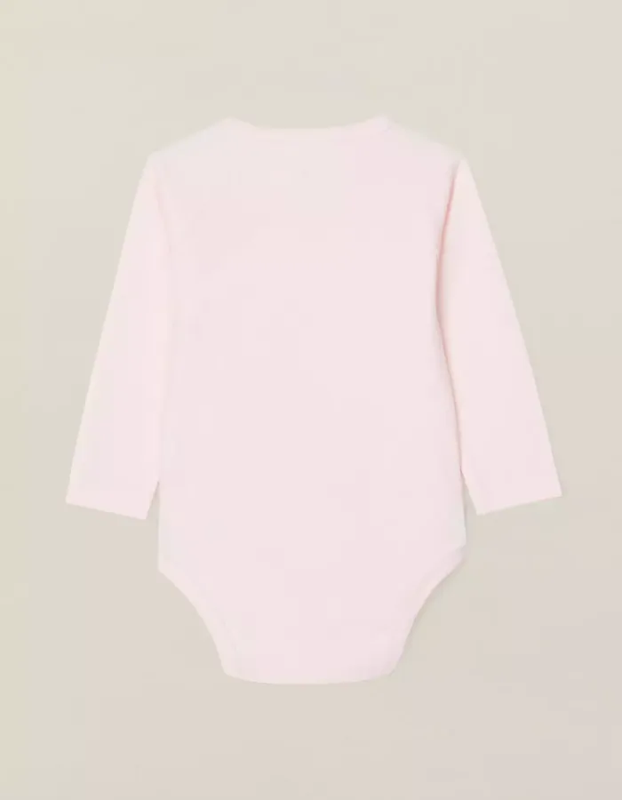 Pack of 4 bodysuits with wrapover for newborns and babies, Pink