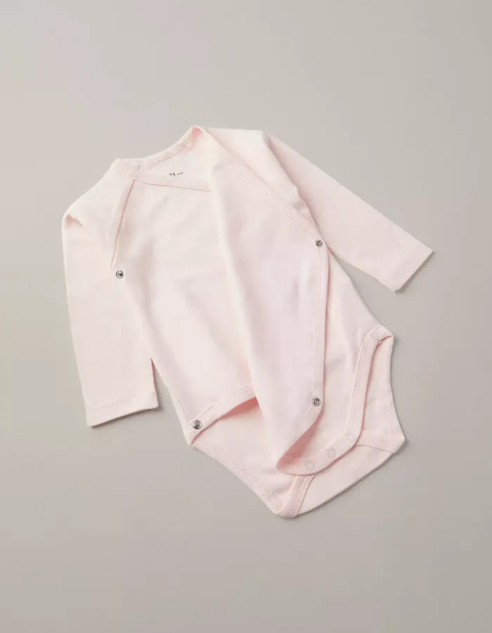 Pack of 4 bodysuits with wrapover for newborns and babies, Pink