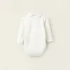 Pack of 2 Bodysuits with Peter Pan Collar for Newborn Girls, white