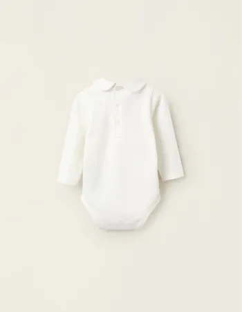 Pack of 2 Bodysuits with Peter Pan Collar for Newborn Girls, white