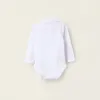 Long-sleeved Bodysuit for Newborn Boys, White