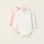 Pack of 2 Bodysuits with Peter Pan Collar for Newborn Girls, White/Pink