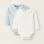 Pack of 2 Bodysuits with Peter Pan Collar for Newborn Girls, White/Blue