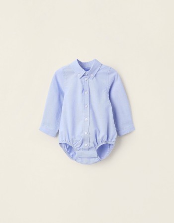 Cotton Bodysuit for Newborns, Blue