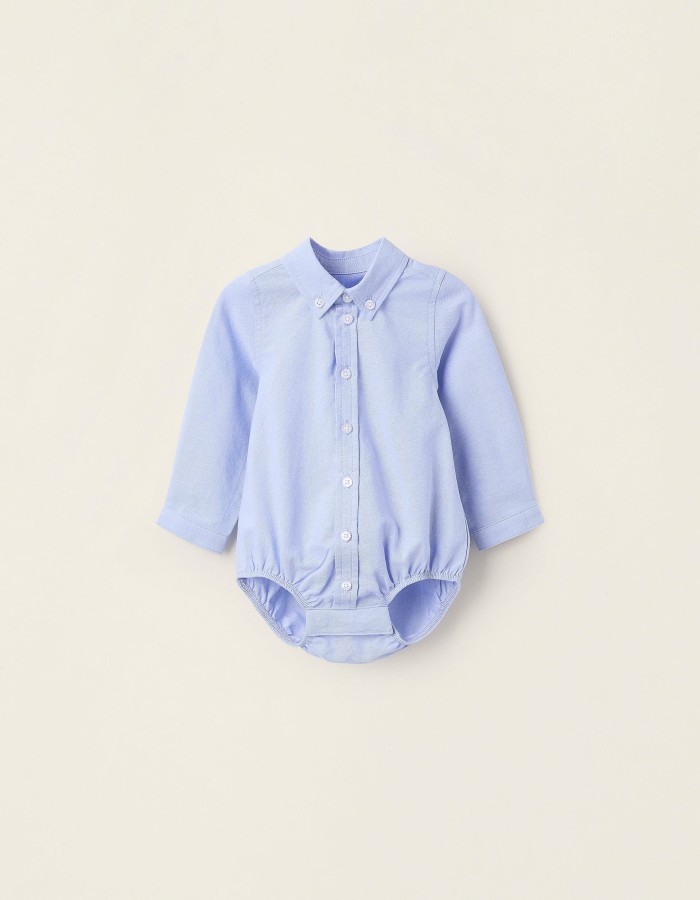 Cotton Bodysuit for Newborns, Blue