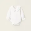 Bodysuit with Frills for Newborn Girls, White