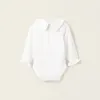 Bodysuit with Frills for Newborn Girls, White
