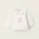 Brushed Sweatshirt with Ruffles for Newborn Girls 'Mushrooms', White