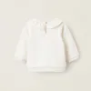 Brushed Sweatshirt with Ruffles for Newborn Girls 'Mushrooms', White