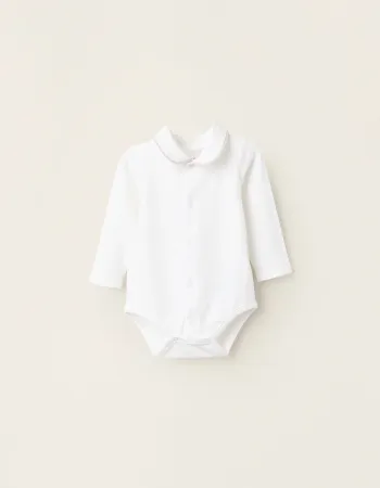 Jersey Bodysuit-Shirt for Newborns, White