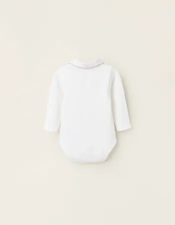Jersey Bodysuit-Shirt for Newborns, White