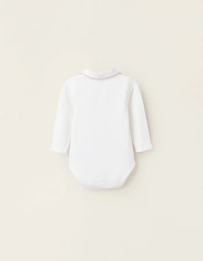 Jersey Bodysuit-Shirt for Newborns, White