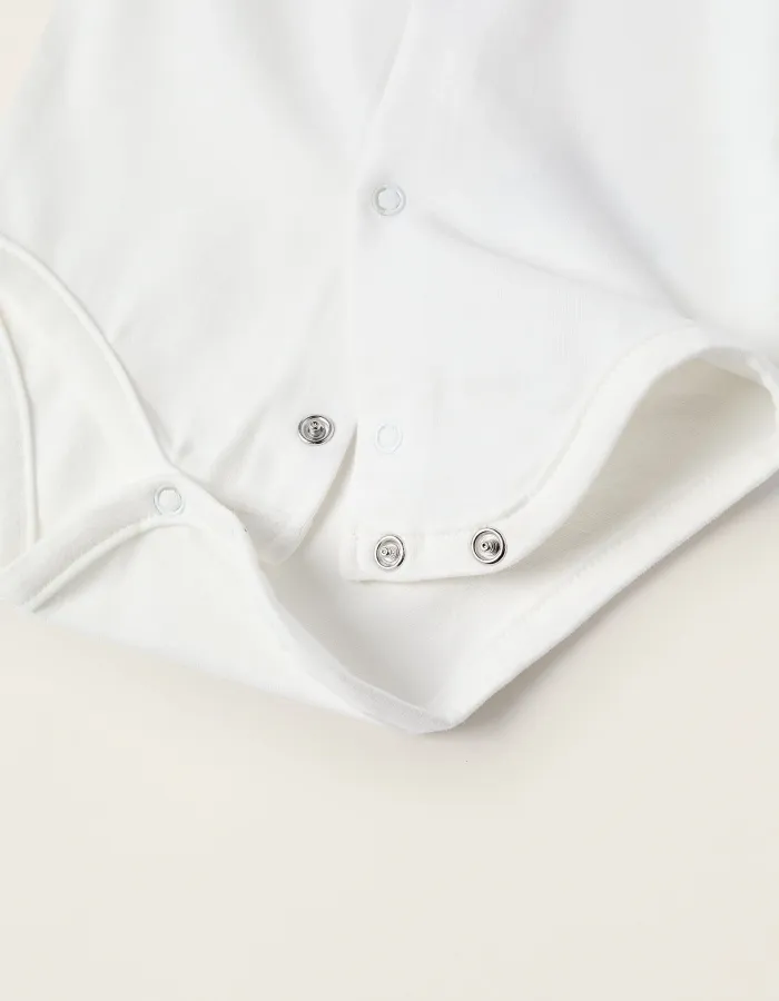 Jersey Bodysuit-Shirt for Newborns, White
