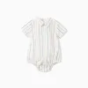 Cotton body-shirt with ethnic stripes B&S for newborn boys, multicolour