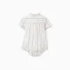 Cotton body-shirt with ethnic stripes B&S for newborn boys, multicolour
