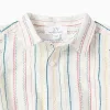 Cotton body-shirt with ethnic stripes B&S for newborn boys, multicolour