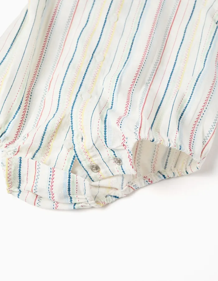 Cotton body-shirt with ethnic stripes B&S for newborn boys, multicolour