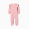 Pack of 2 cotton babygrows for newborn and baby girls, pink/white