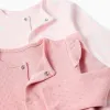 Pack of 2 cotton babygrows for newborn and baby girls, pink/white