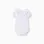 Cotton bodysuit with embroidered collar for newborn girls, white/green