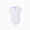Short sleeve cotton polo bodysuit for newborn boys, white