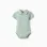Cotton polo bodysuit with stripes for newborn boys, light green