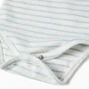 Long sleeve polo bodysuit with stripes for newborn boys, beige/blue