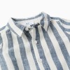 Striped cotton and linen body-shirt You&Me for newborn boys, white/blue